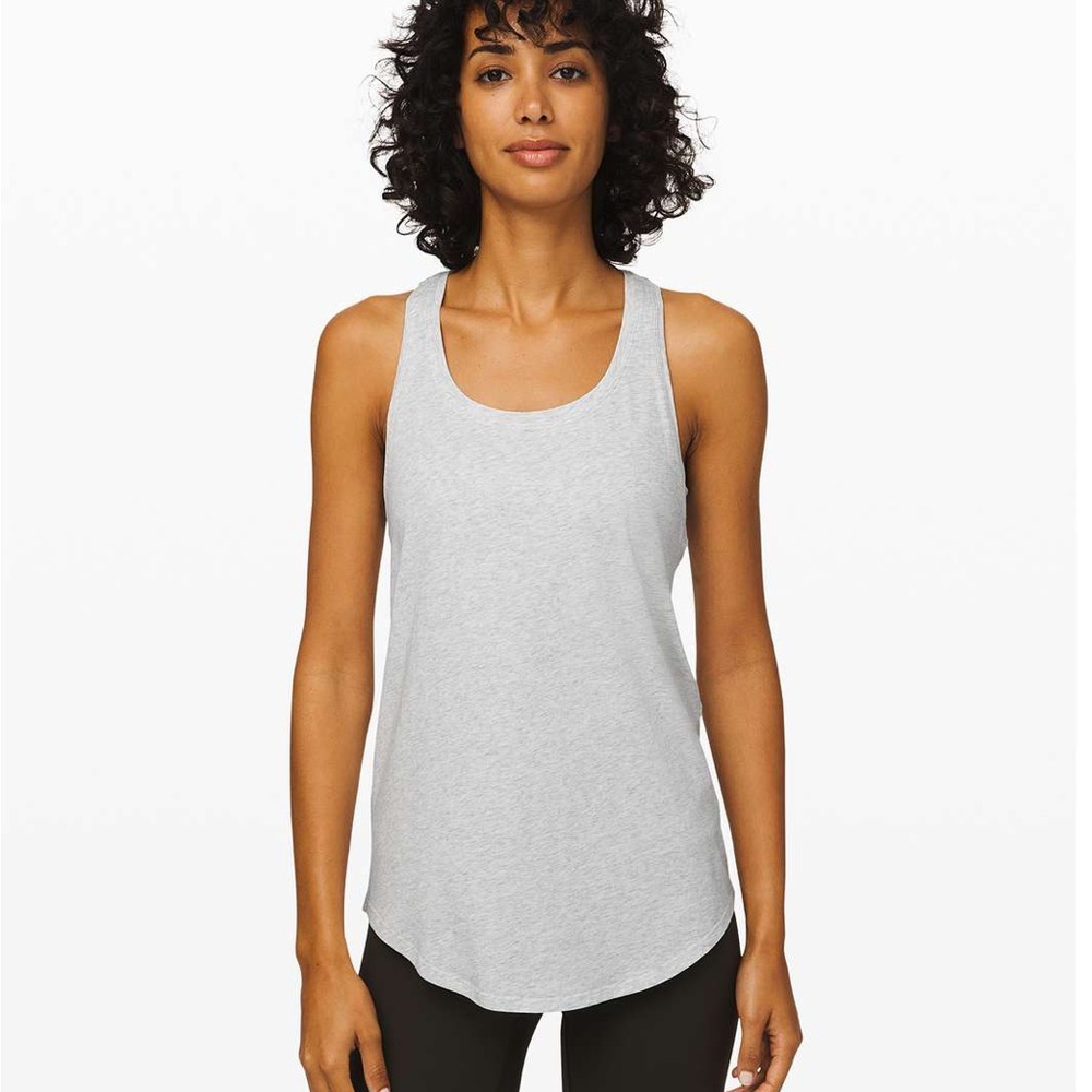 Lululemon Love Tank Pleated in Heathered Core  Light Grey